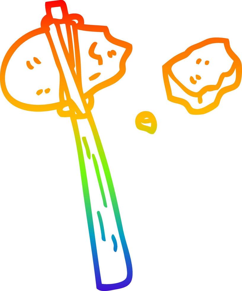 rainbow gradient line drawing cartoon primitive tool vector