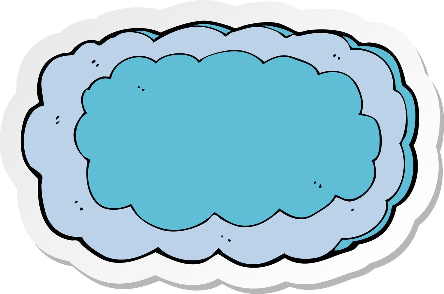 sticker of a cartoon cloud symbol vector