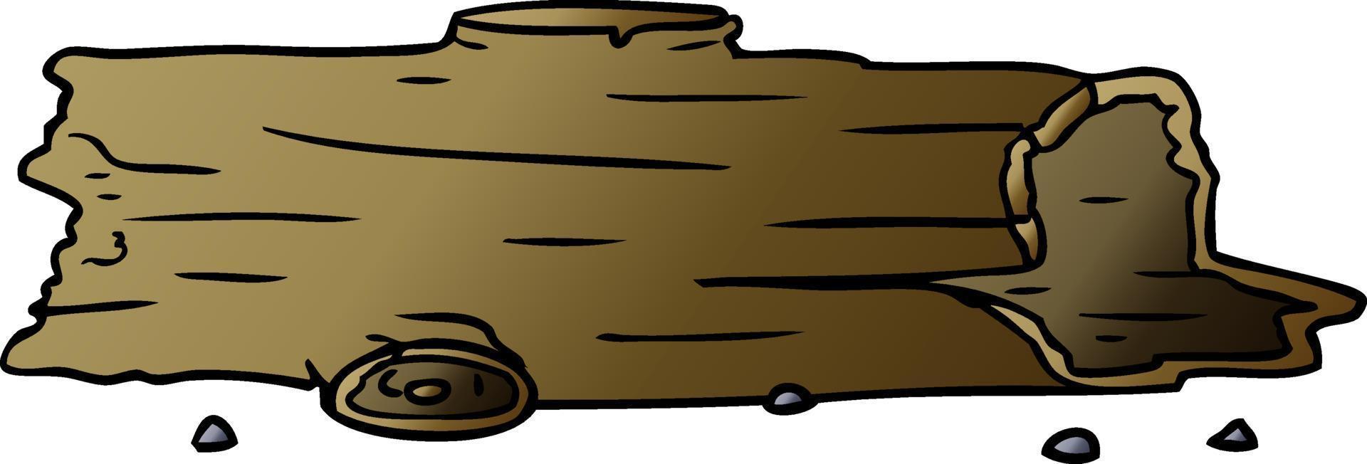 gradient cartoon doodle of a tree log vector
