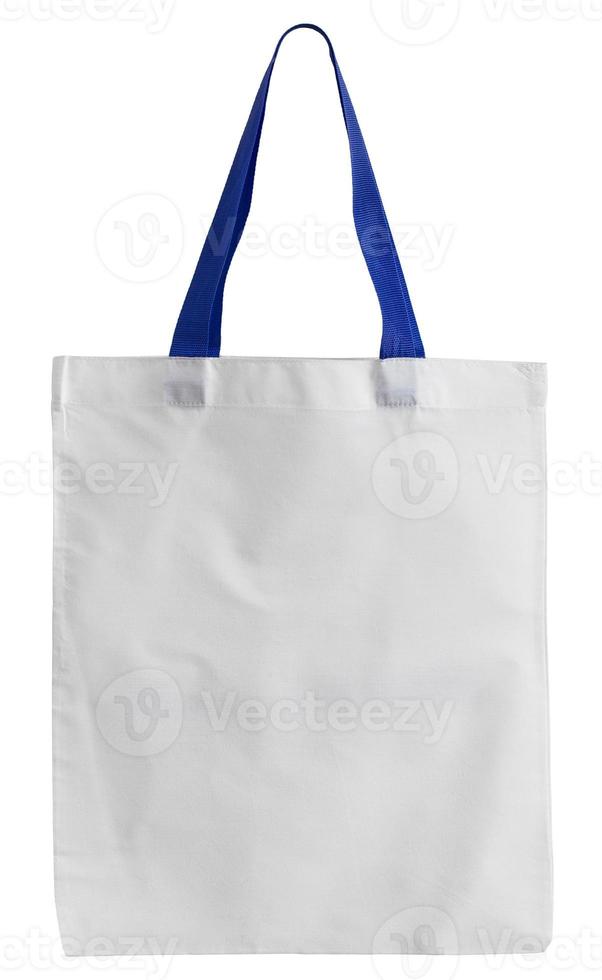 white fabric bag isolated on white with clipping path photo