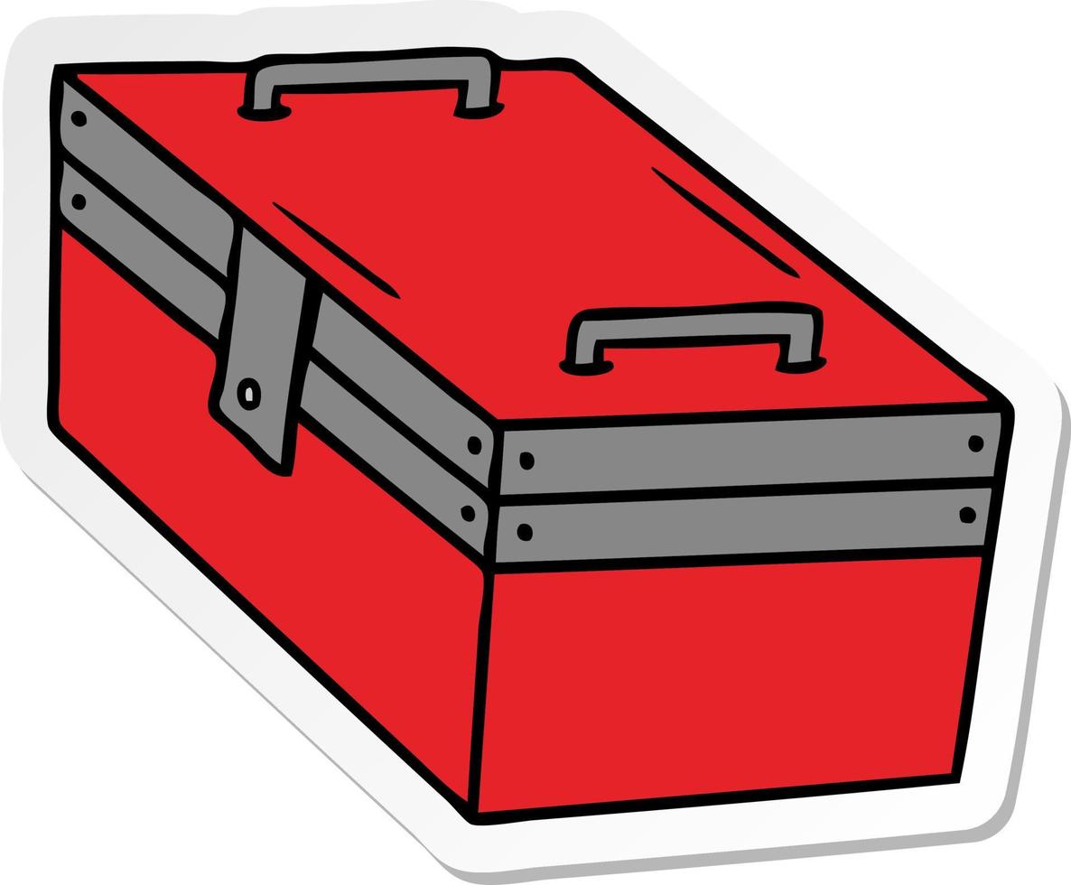 sticker cartoon doodle of a metal tool box vector