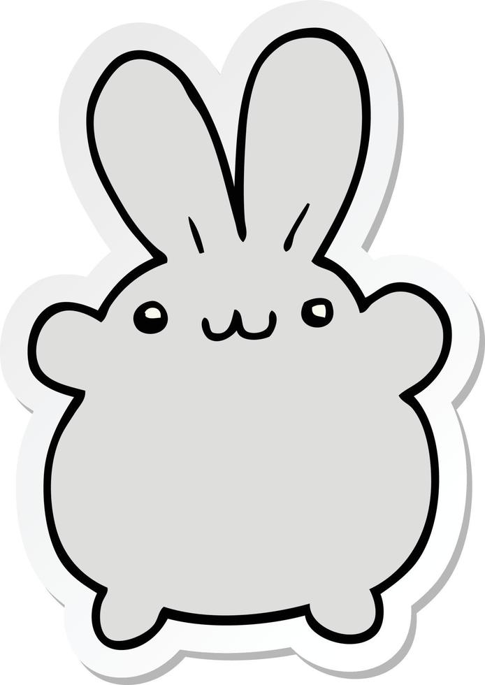 sticker of a cartoon rabbit vector