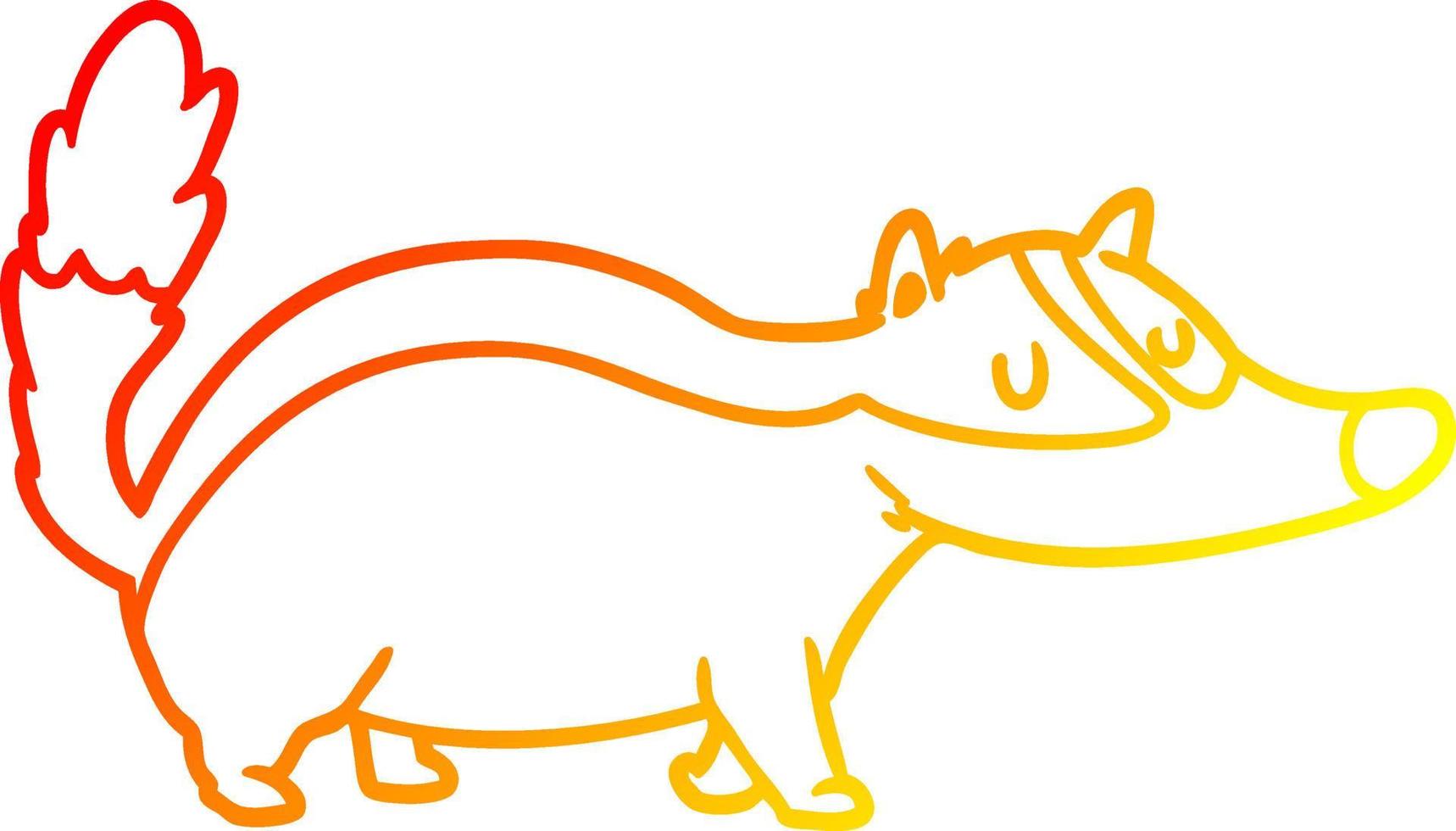 warm gradient line drawing cartoon badger vector
