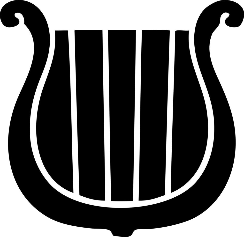 flat symbol golden harp vector