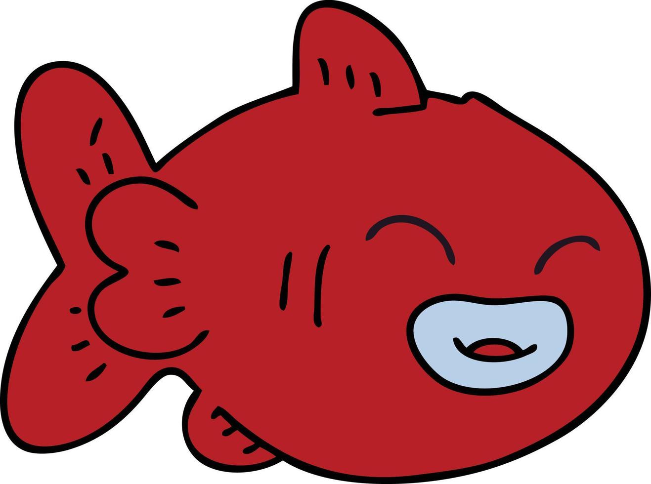 quirky hand drawn cartoon fish vector