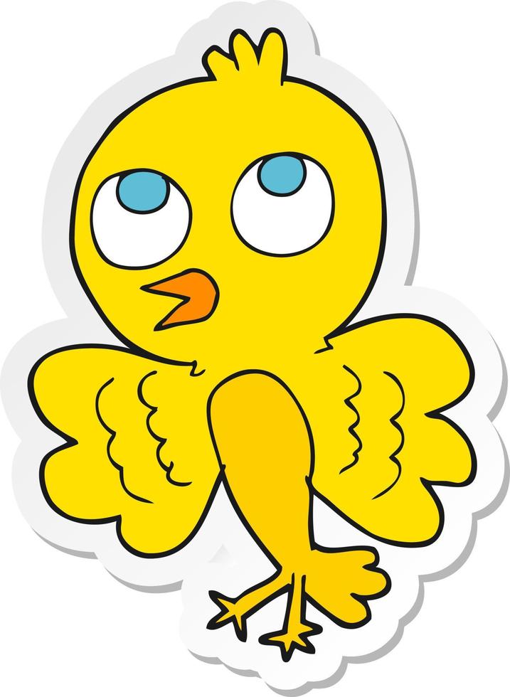sticker of a cartoon bird vector