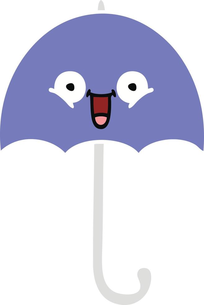 flat color retro cartoon umbrella vector