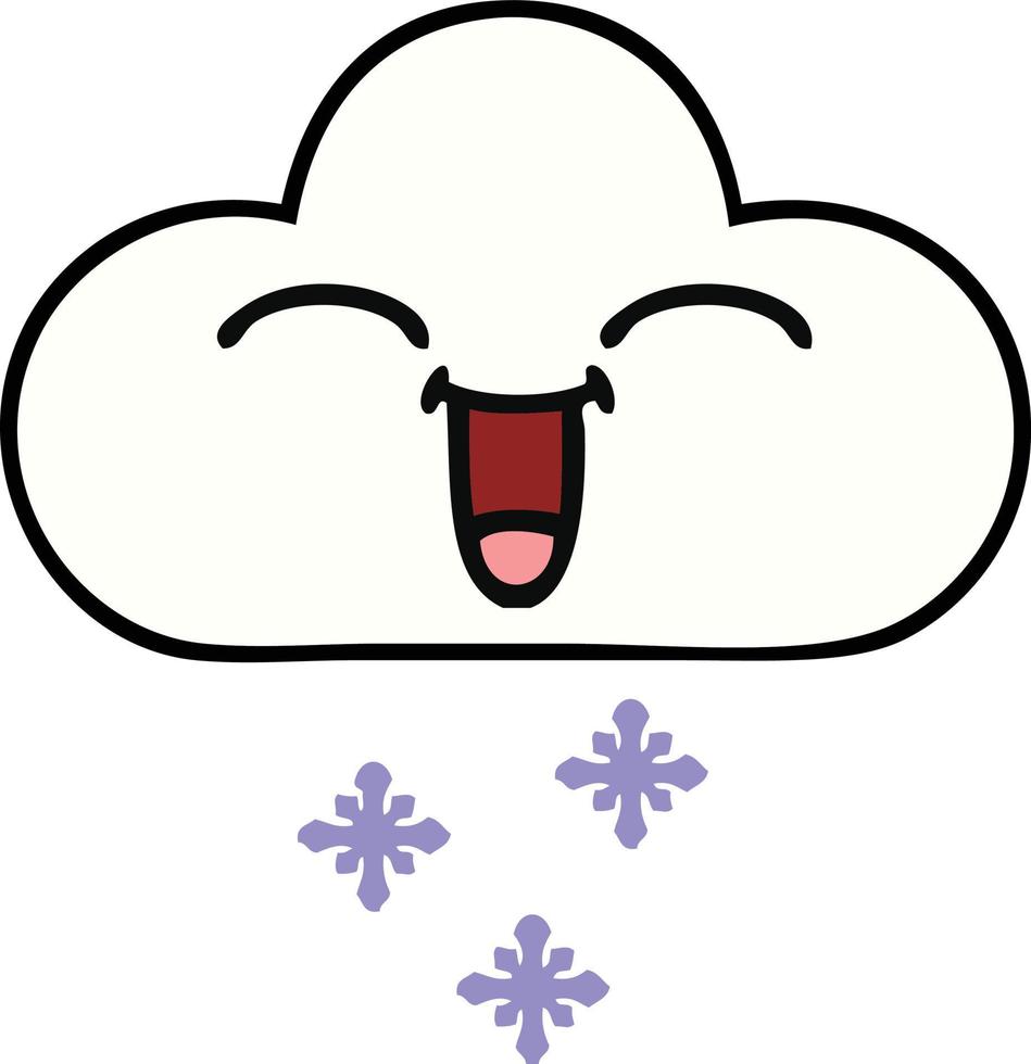 cute cartoon snow cloud vector