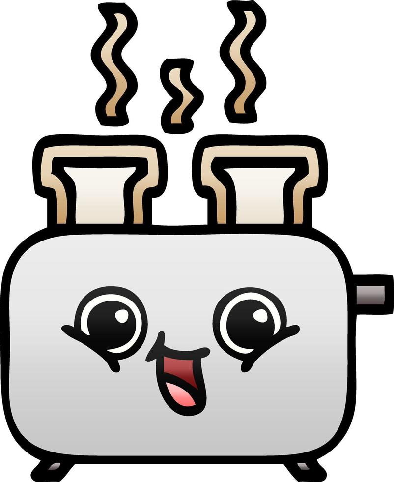gradient shaded cartoon of a toaster vector
