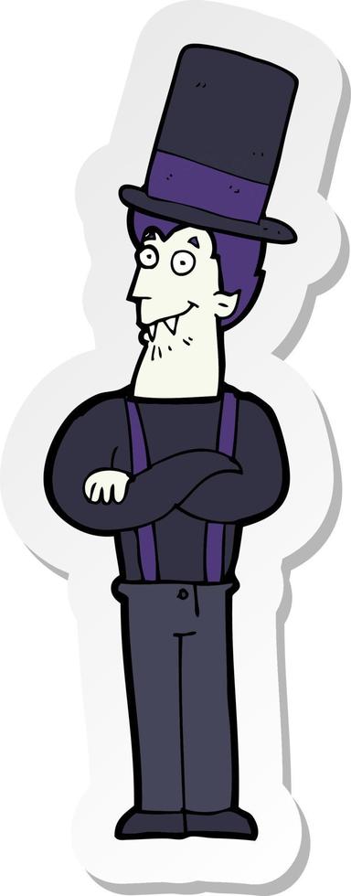 sticker of a cartoon spooky vampire vector