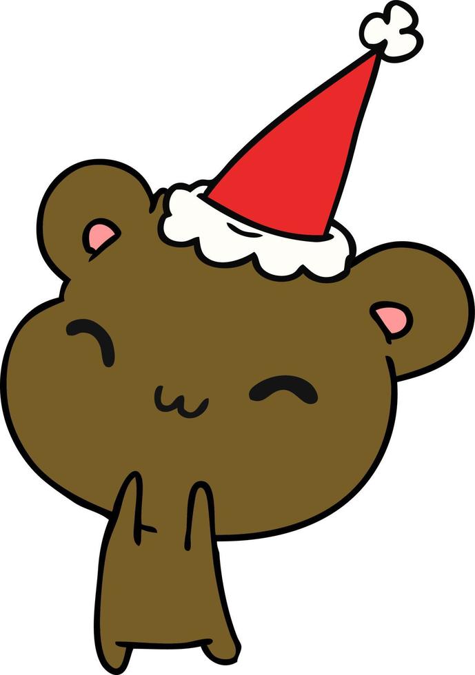 christmas cartoon of kawaii bear vector