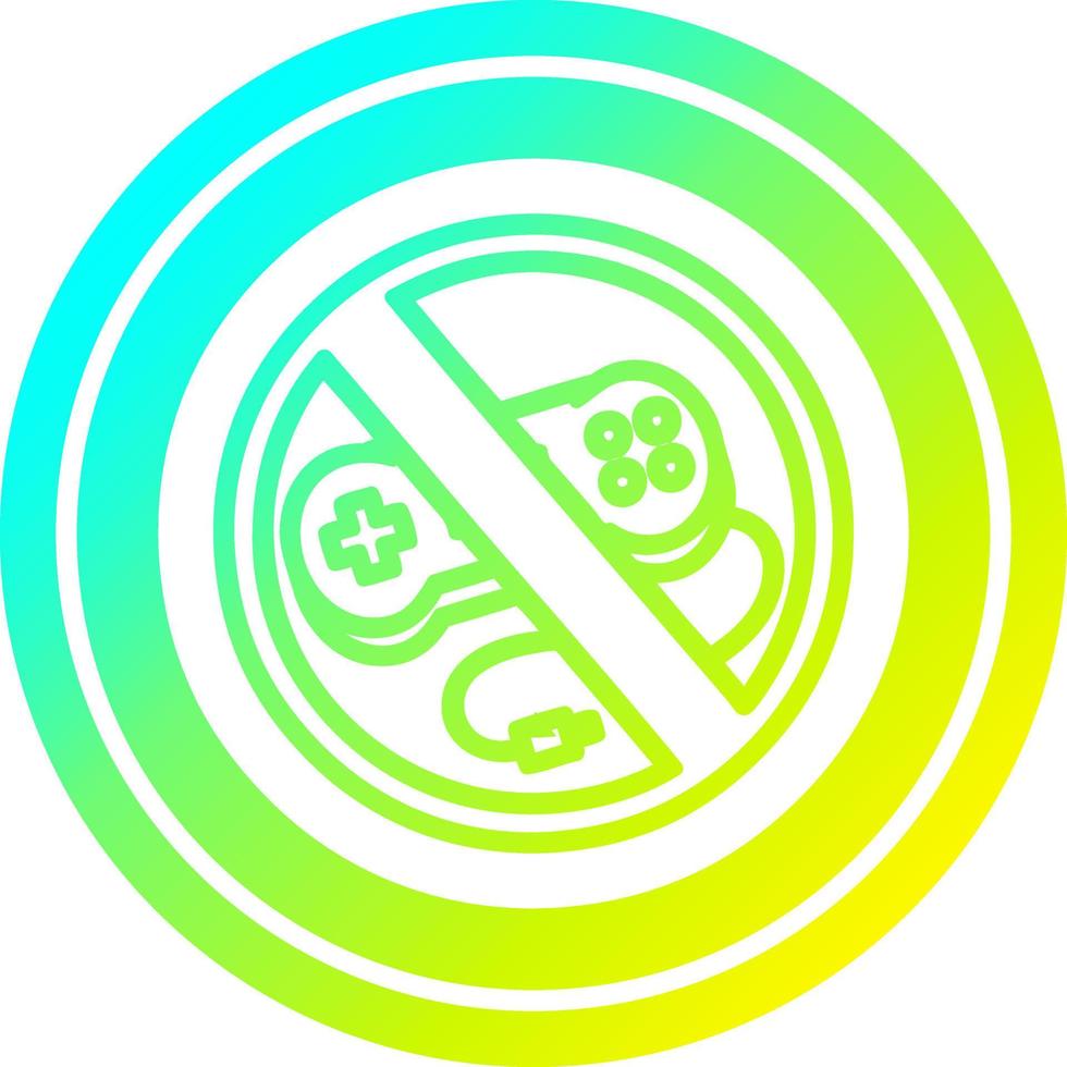 no gaming circular in cold gradient spectrum vector
