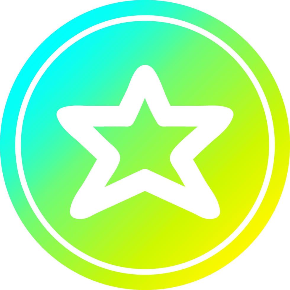 star shape circular in cold gradient spectrum vector