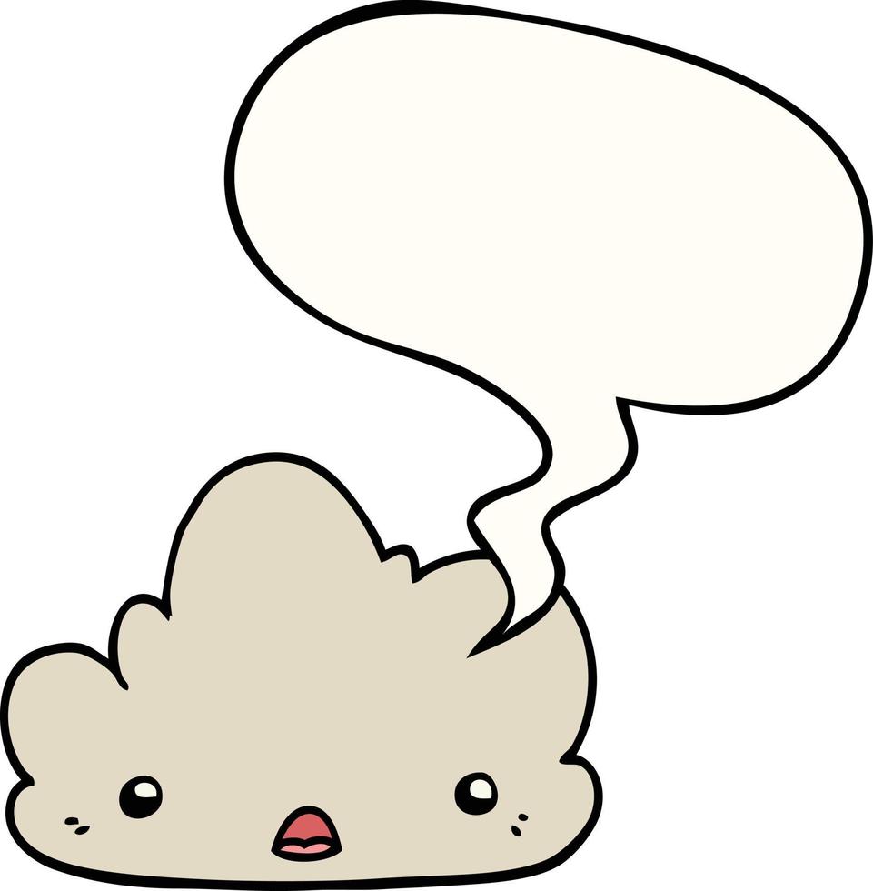 cute cartoon cloud and speech bubble vector