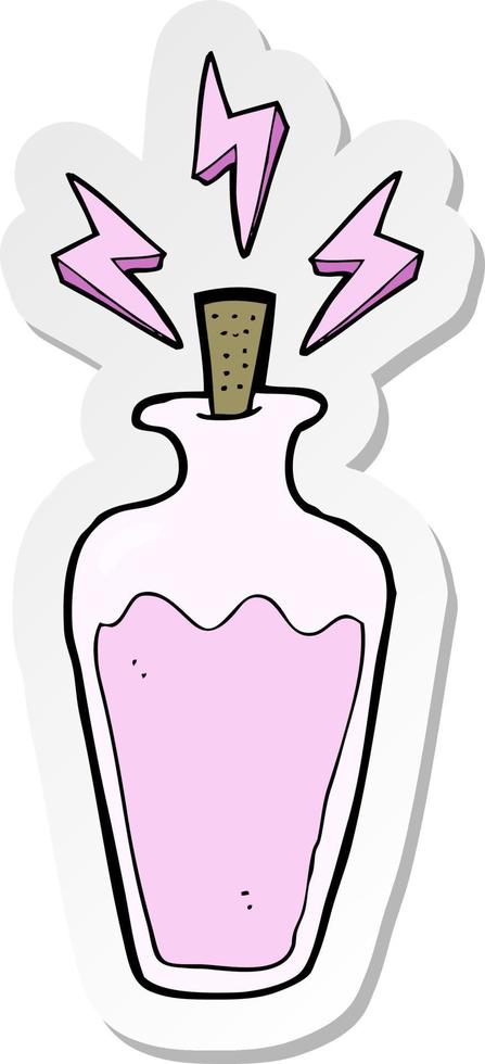 sticker of a cartoon potion vector