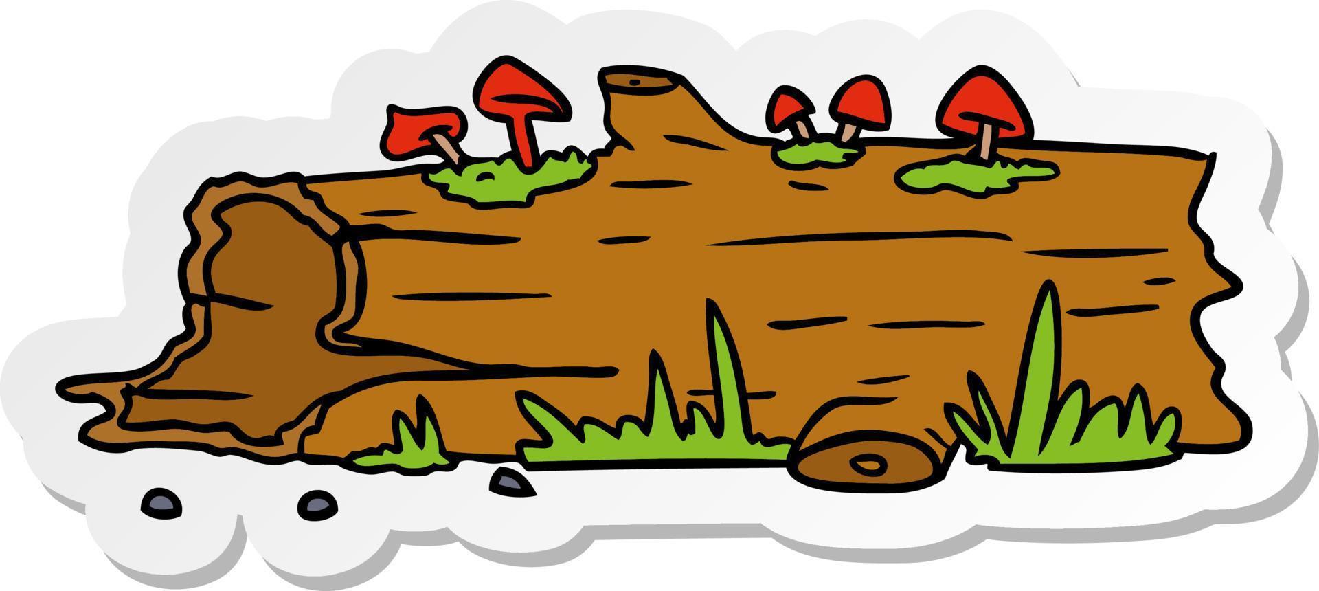 sticker cartoon doodle of a tree log vector