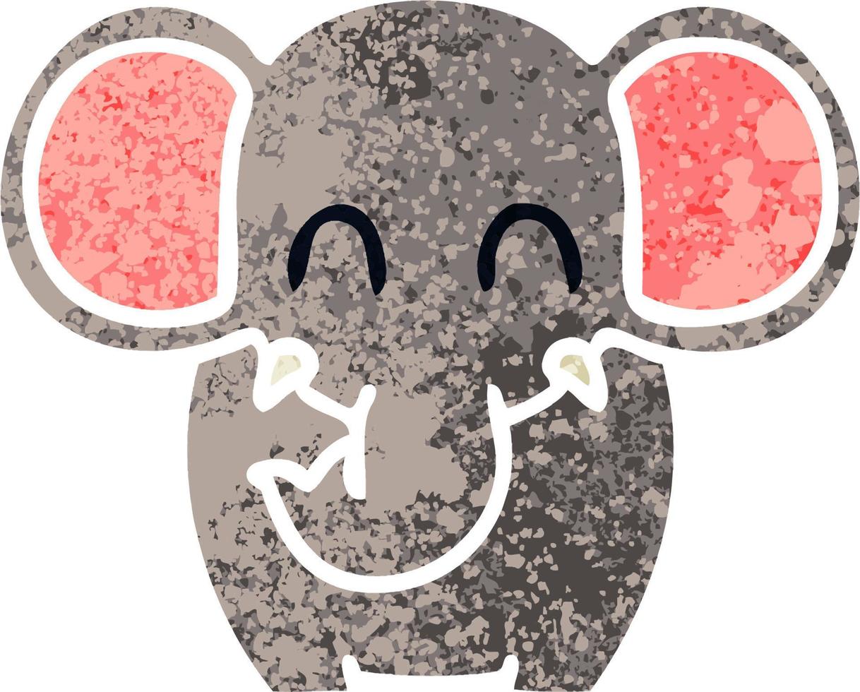 quirky retro illustration style cartoon elephant vector