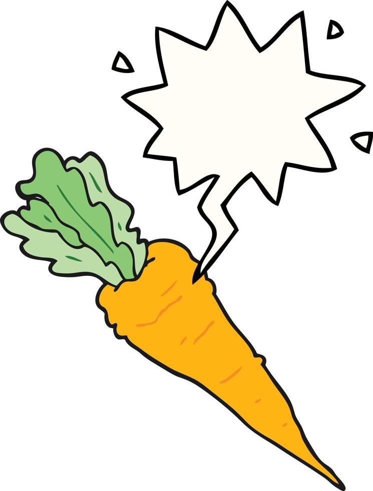 cartoon carrot and speech bubble vector