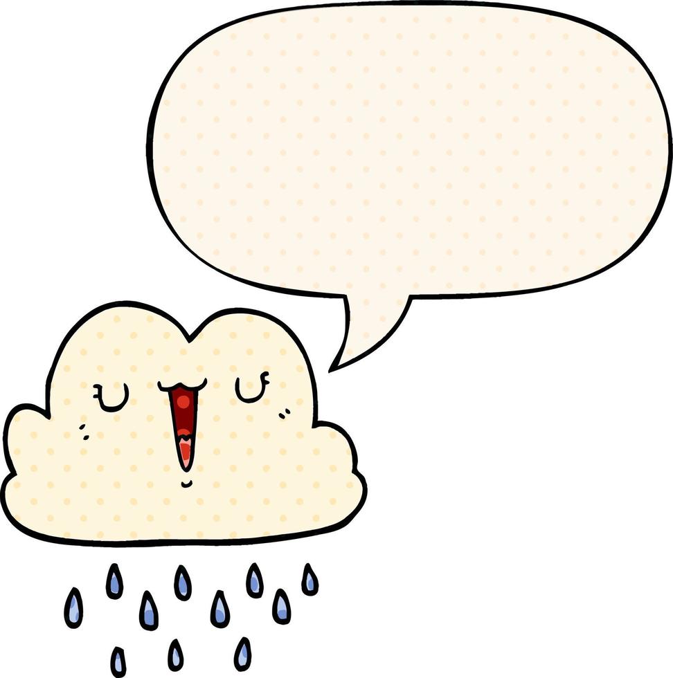 cartoon storm cloud and speech bubble in comic book style vector