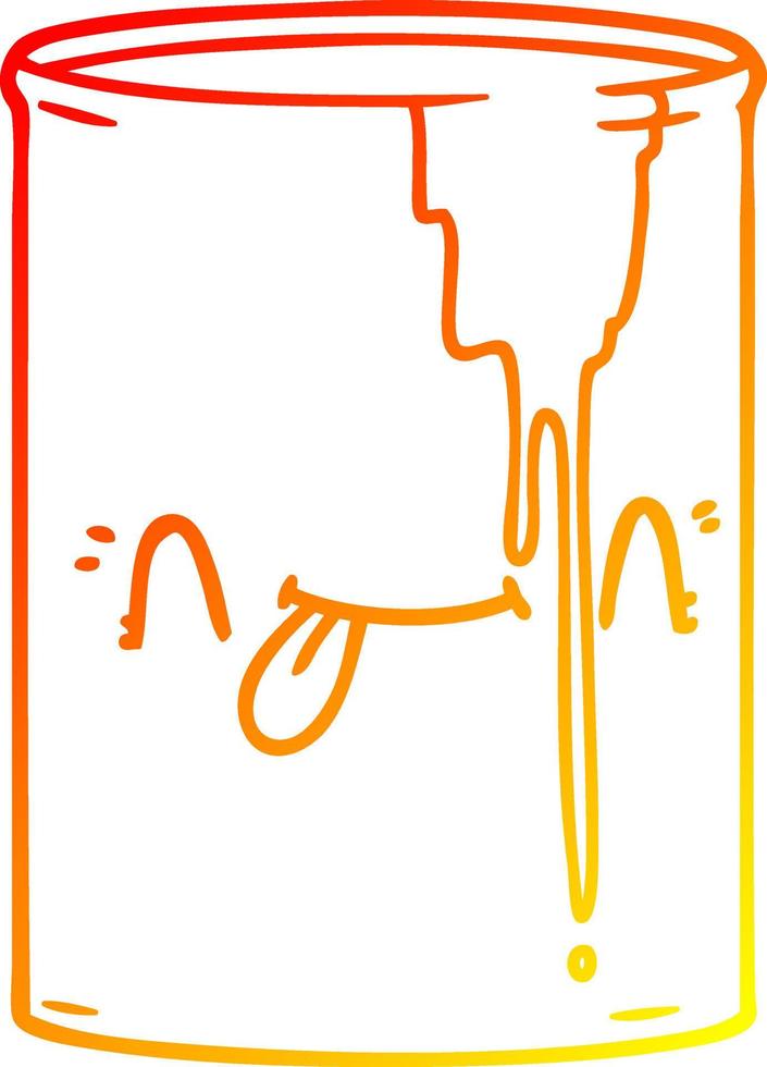 warm gradient line drawing cartoon toxic waste vector