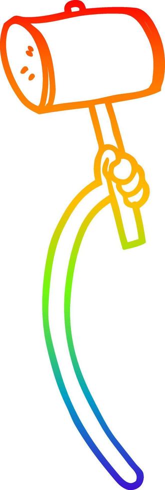 rainbow gradient line drawing cartoon retro hand gestures vector