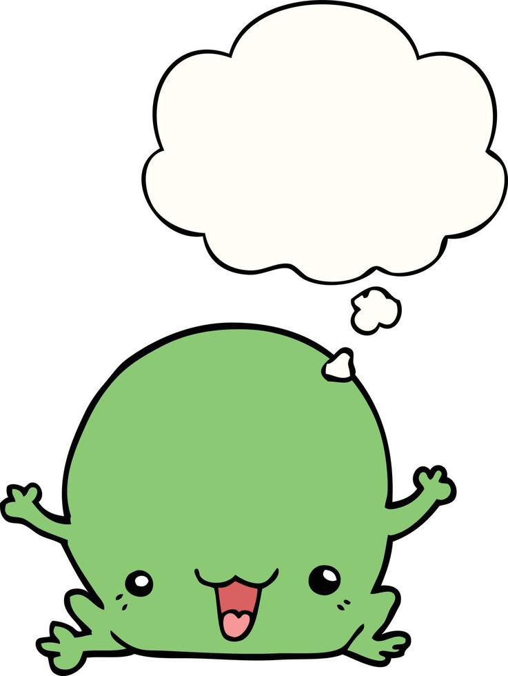 cartoon frog and thought bubble vector