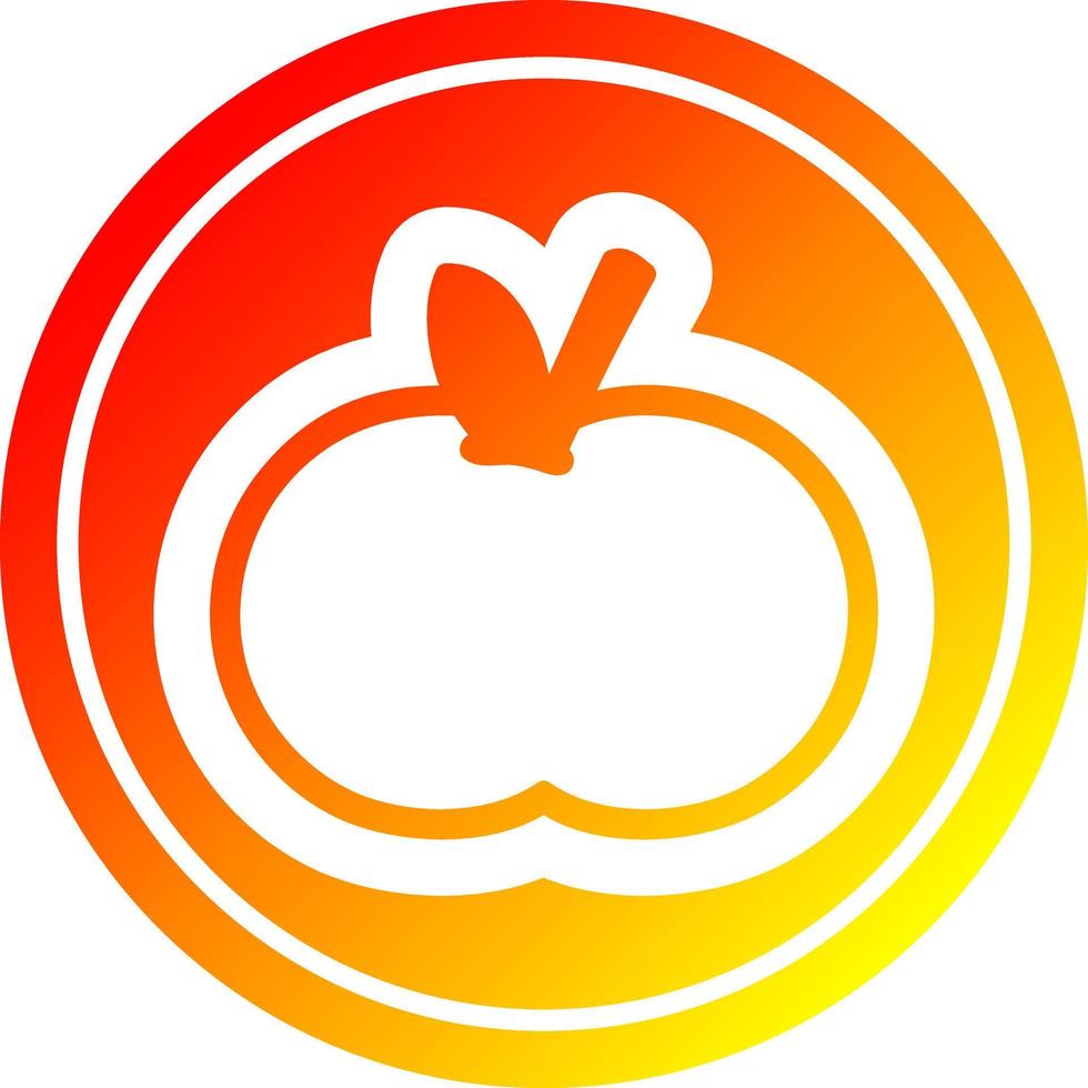 organic apple circular in hot gradient spectrum vector