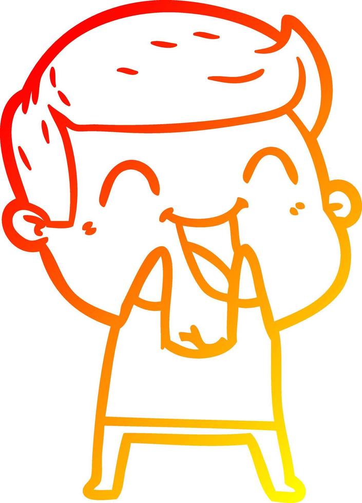 cálido gradiente línea dibujo dibujos animados hombre riendo vector