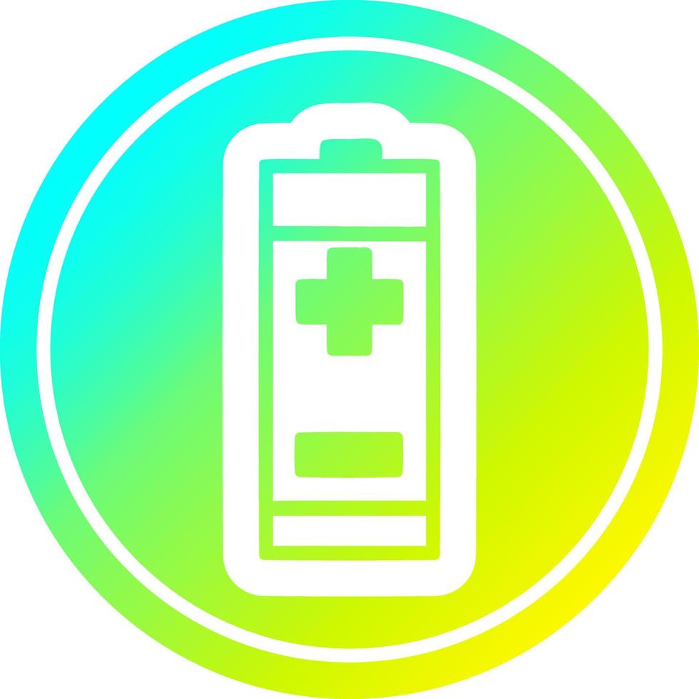 battery circular in cold gradient spectrum vector