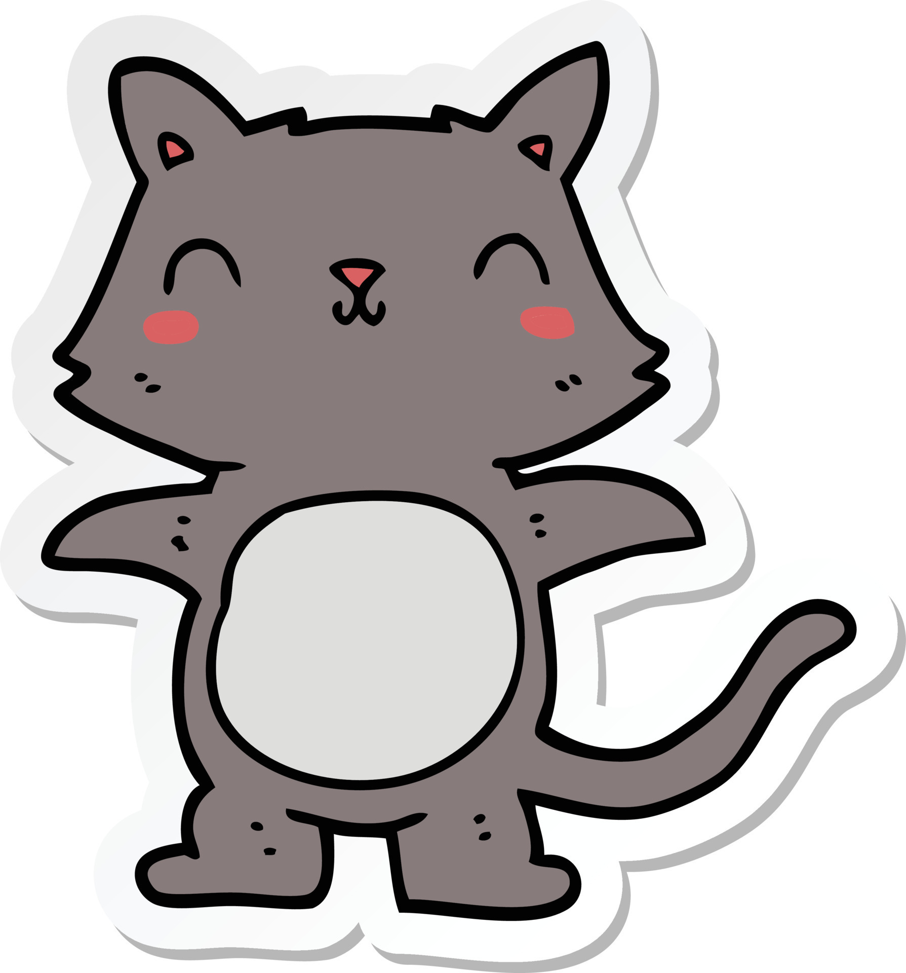 sticker of a cartoon cat 10203930 Vector Art at Vecteezy