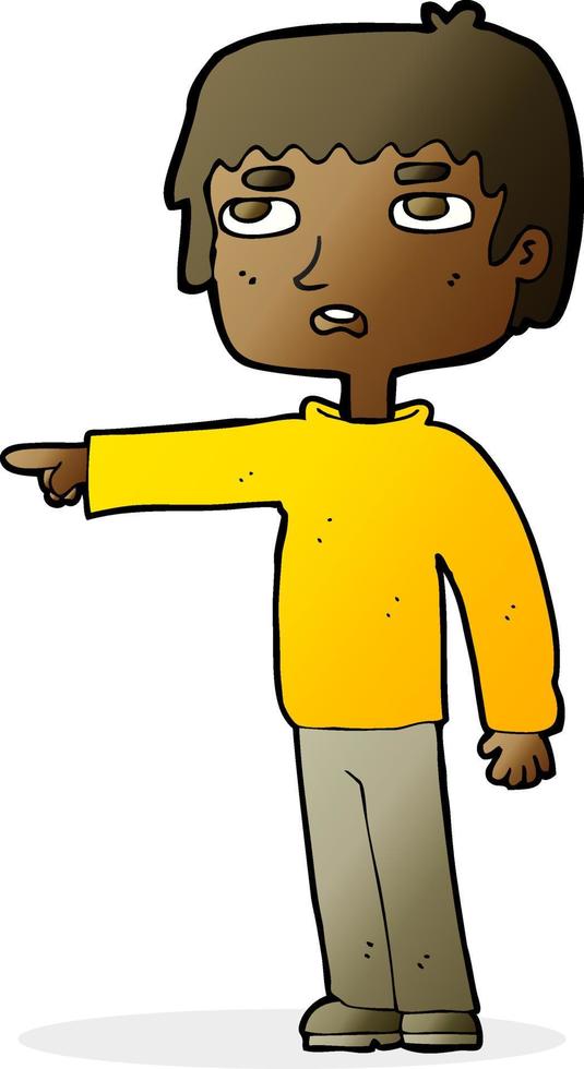 cartoon boy pointing vector