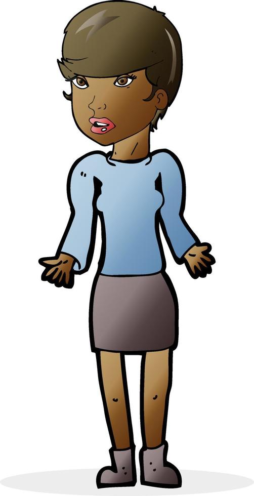 cartoon confused woman vector