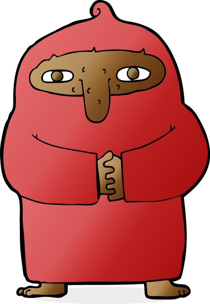 cartoon monk in robe vector