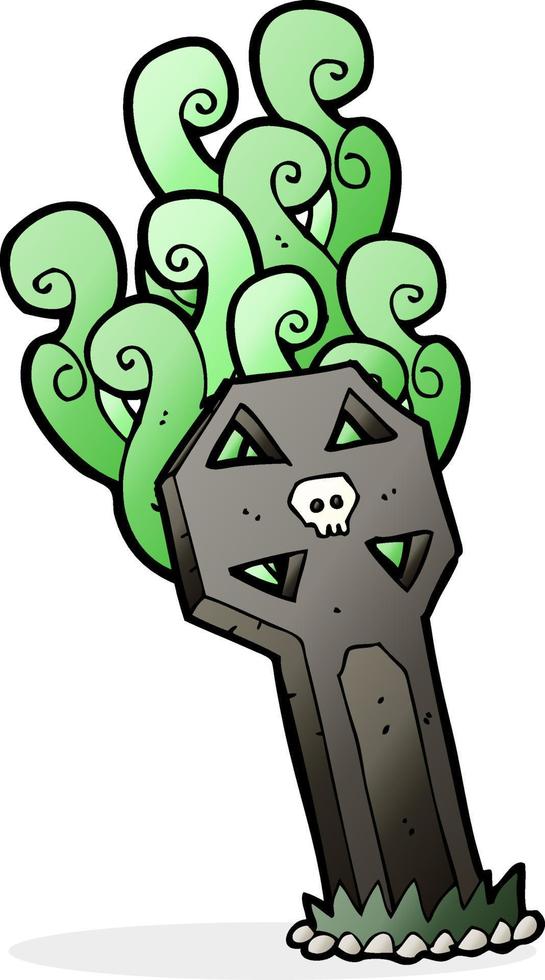cartoon spooky grave vector