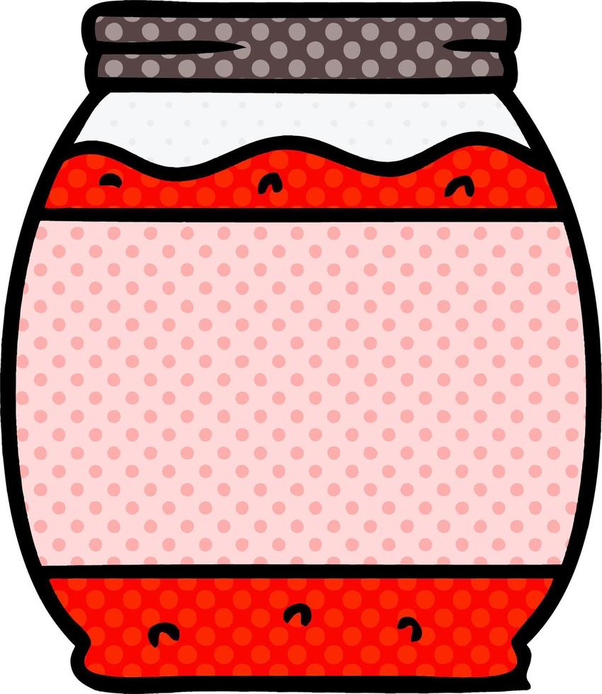 cartoon doodle of a strawberry jam vector