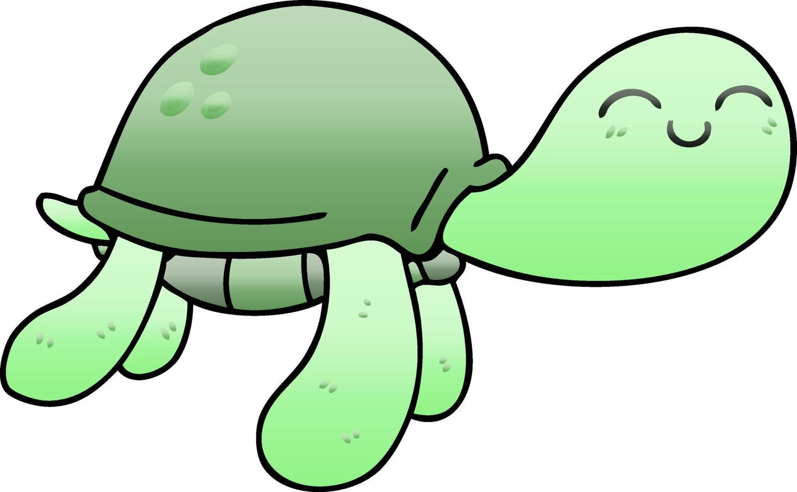 quirky gradient shaded cartoon turtle vector