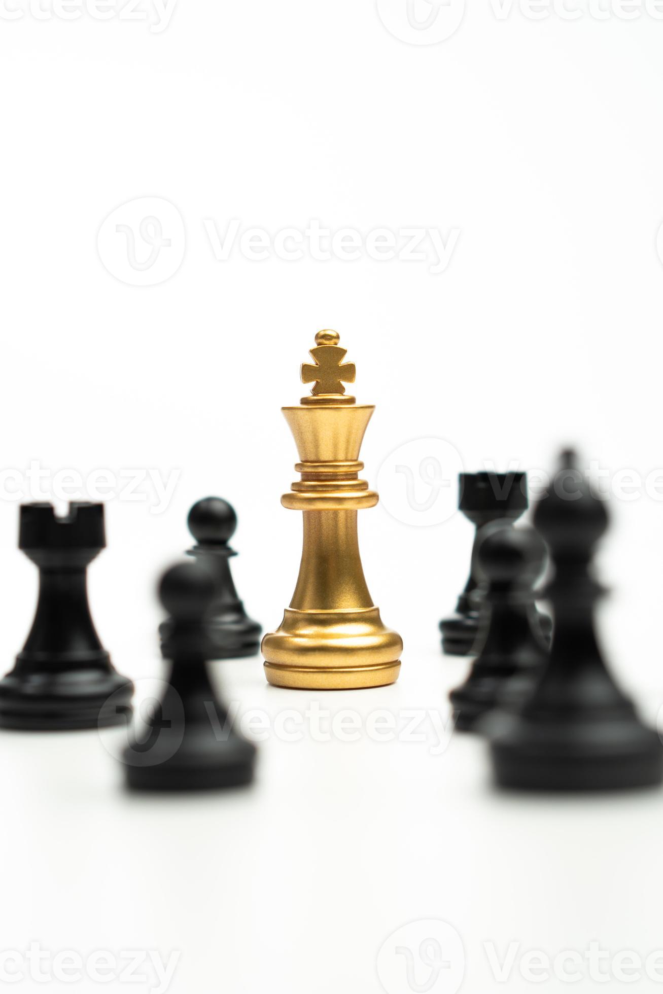 Premium Photo  Golden king chess is last standing in the chess