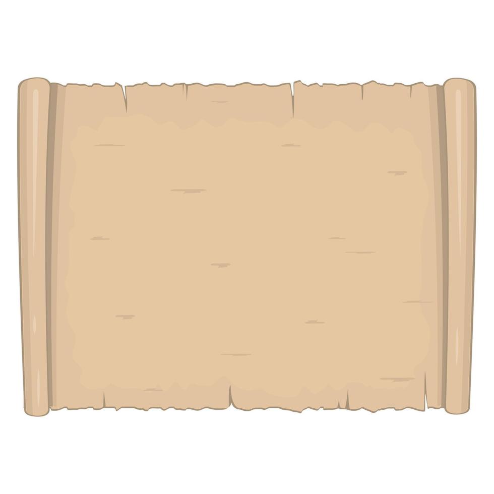 Parchment old paper sheet vector illustration isolated on white background.