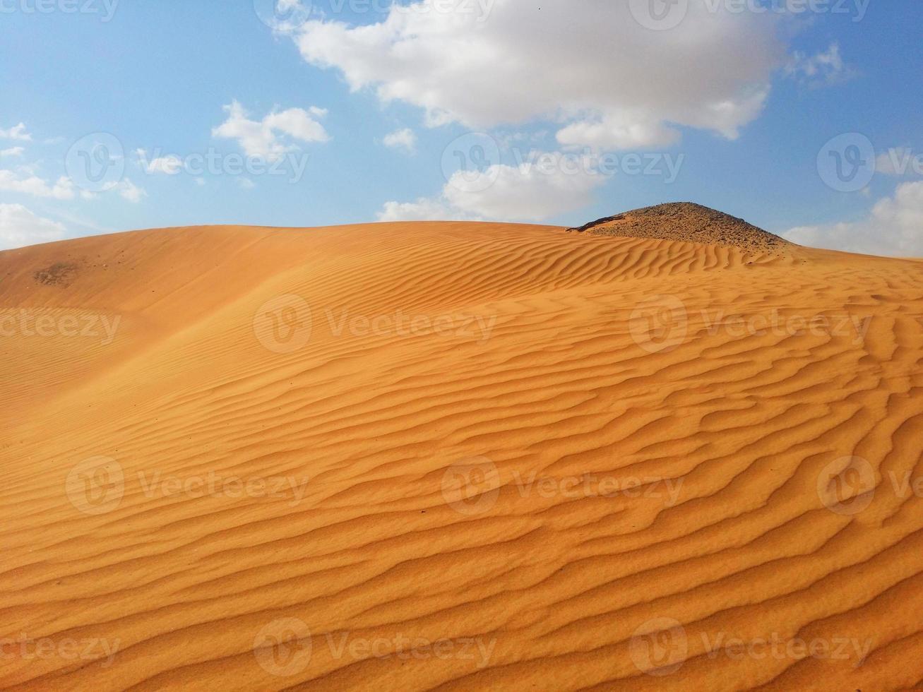 Sand dunes in the desert photo