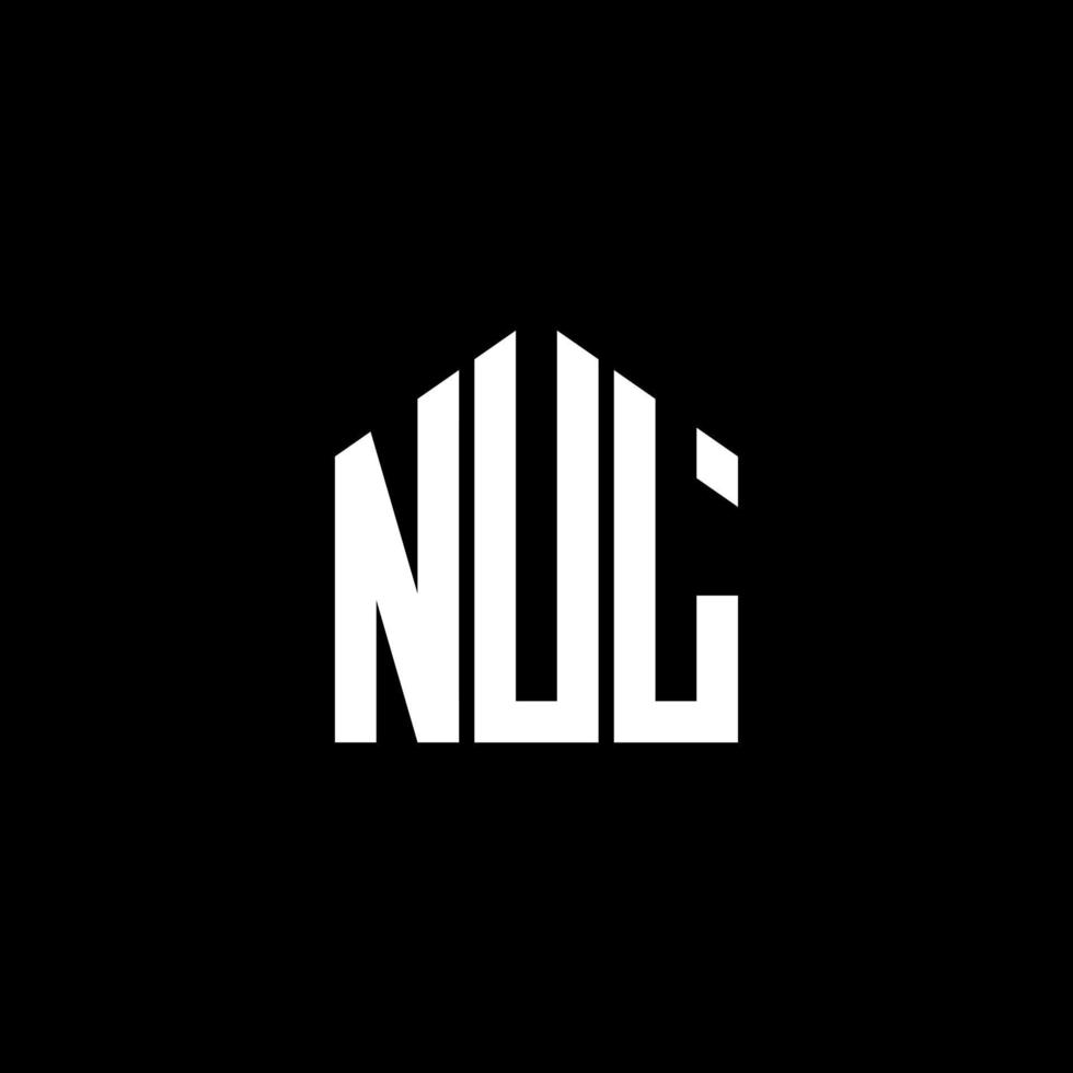 diseño de letra nula. Diseño de logotipo de letra nula sobre fondo negro. concepto de logotipo de letra de iniciales creativas nul. diseño de letra nula. vector