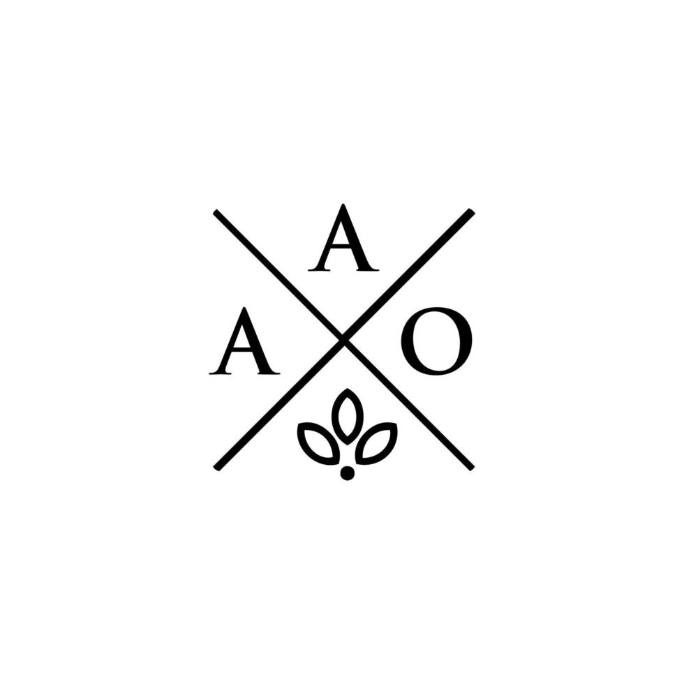 AAO creative initials letter logo concept. AAO letter design.AAO letter logo design on WHITE background. AAO creative initials letter logo concept. AAO letter design. vector