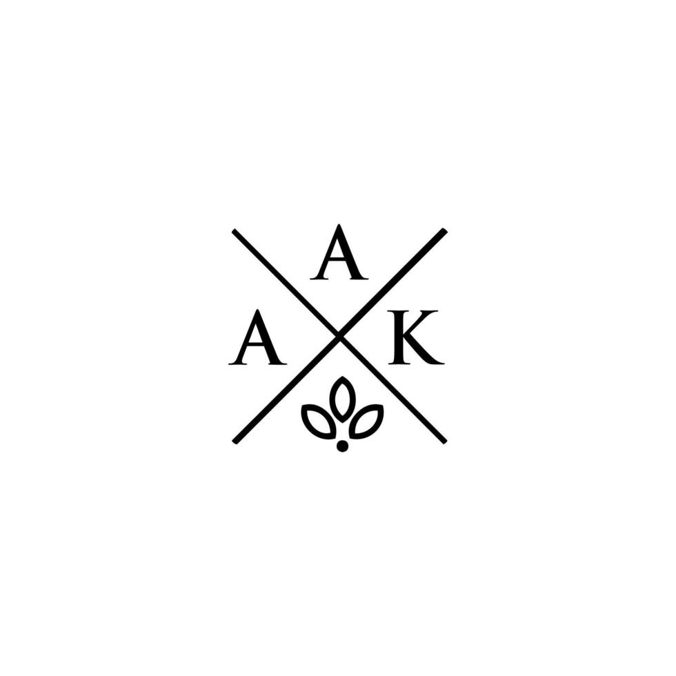 diseño de logotipo de letra aak sobre fondo blanco. concepto de logotipo de letra de iniciales creativas aak. diseño de letras aak. vector