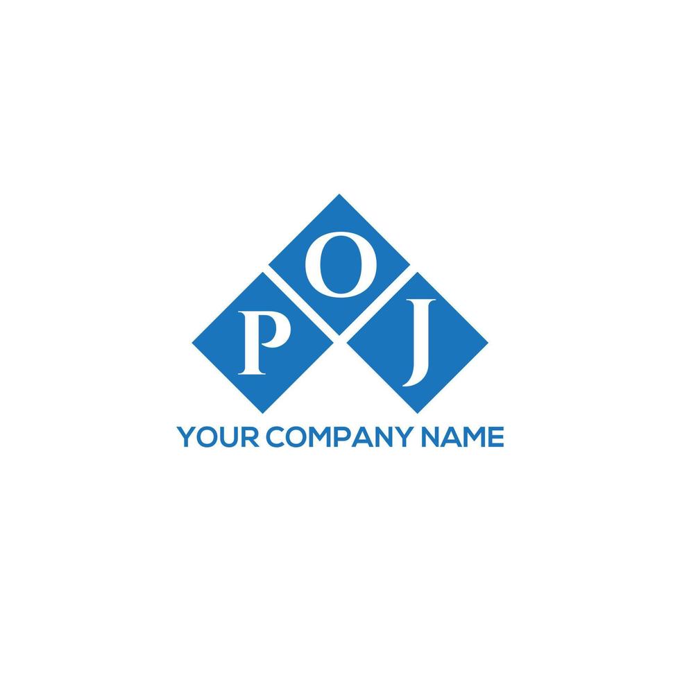 POJ letter logo design on WHITE background. POJ creative initials letter logo concept. POJ letter design. vector