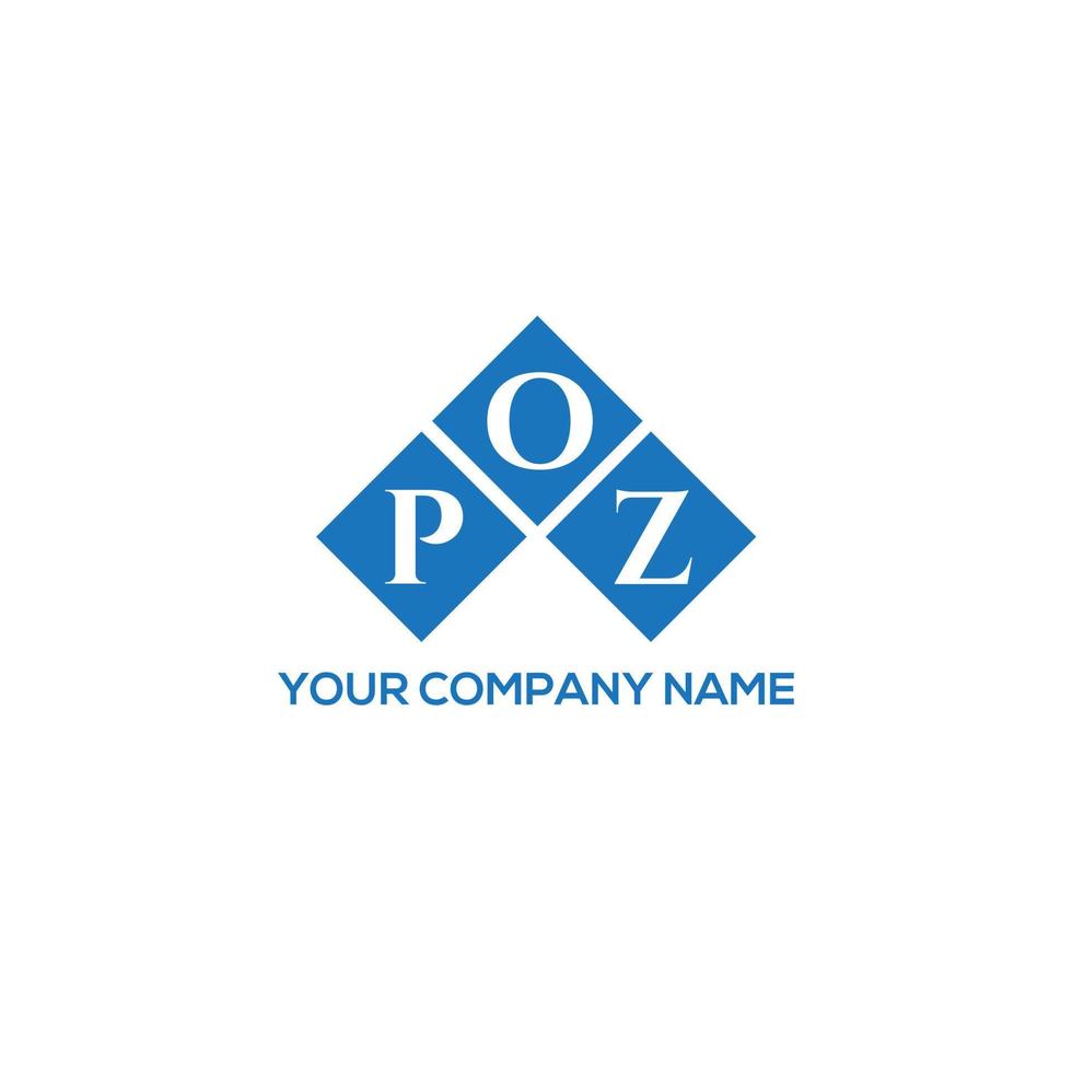 POZ creative initials letter logo concept. POZ letter design.POZ letter logo design on WHITE background. POZ creative initials letter logo concept. POZ letter design. vector