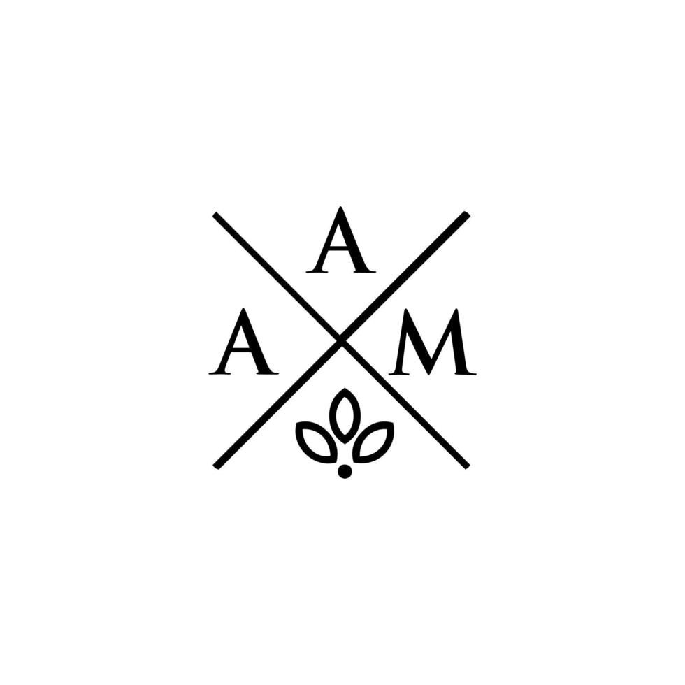 AAM letter logo design on WHITE background. AAM creative initials letter logo concept. AAM letter design. vector