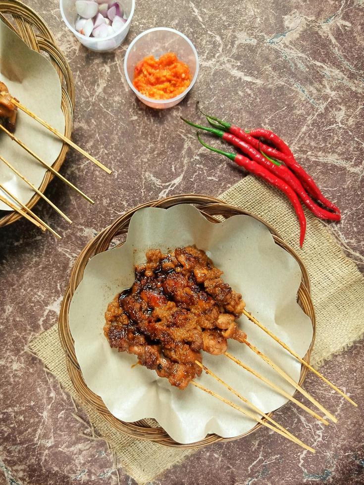 indonesia traditional food chicken satay photo