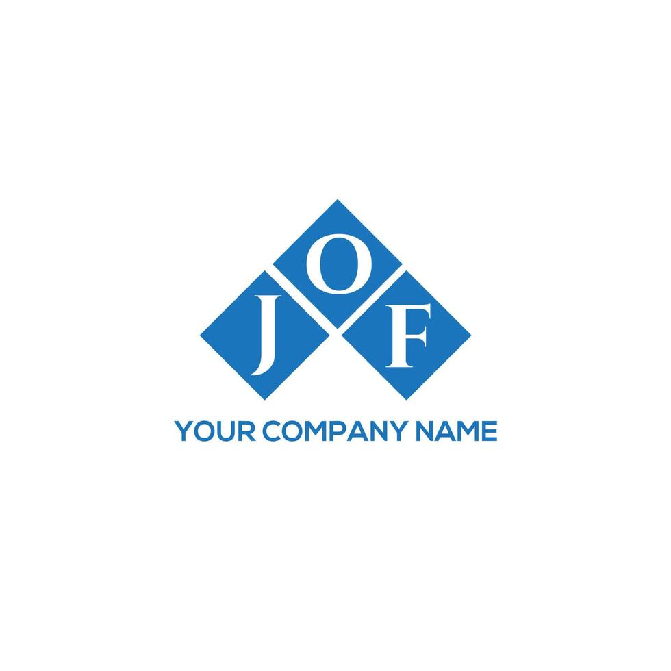 JOF creative initials letter logo concept. JOF letter design.JOF letter logo design on WHITE background. JOF creative initials letter logo concept. JOF letter design. vector