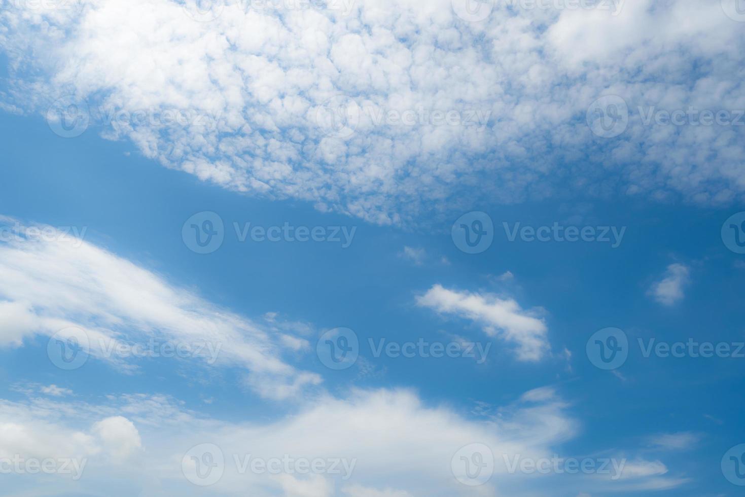 Beautiful blue sky and white clouds abstract background. Cloudscape background. Blue sky and fluffy white clouds on sunny day. Nature weather. Beautiful blue sky for happy day background. Summer sky. photo