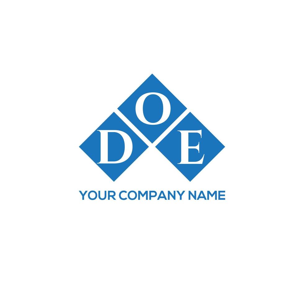 concepto de logotipo de letra inicial creativa doe. doe letter design.doe letter logo design sobre fondo blanco. concepto de logotipo de letra inicial creativa doe. diseño de letras. vector