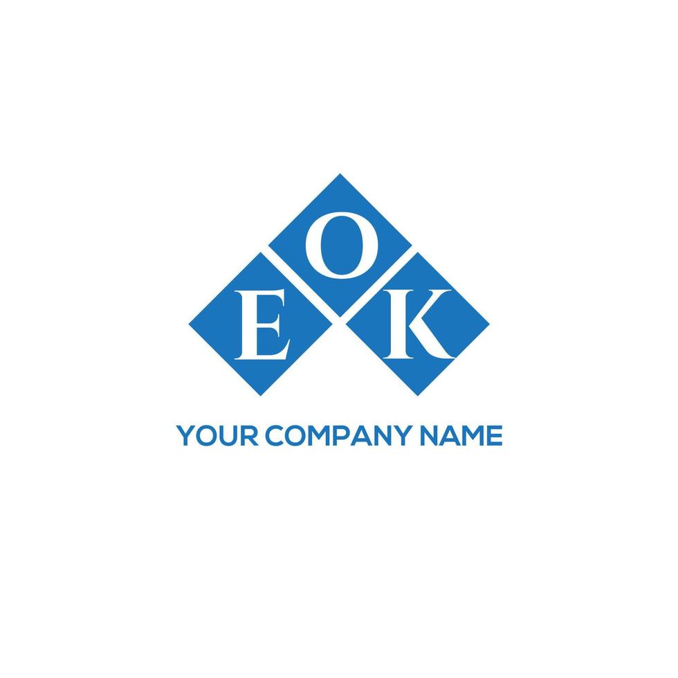 EOK letter logo design on WHITE background. EOK creative initials letter logo concept. EOK letter design. vector
